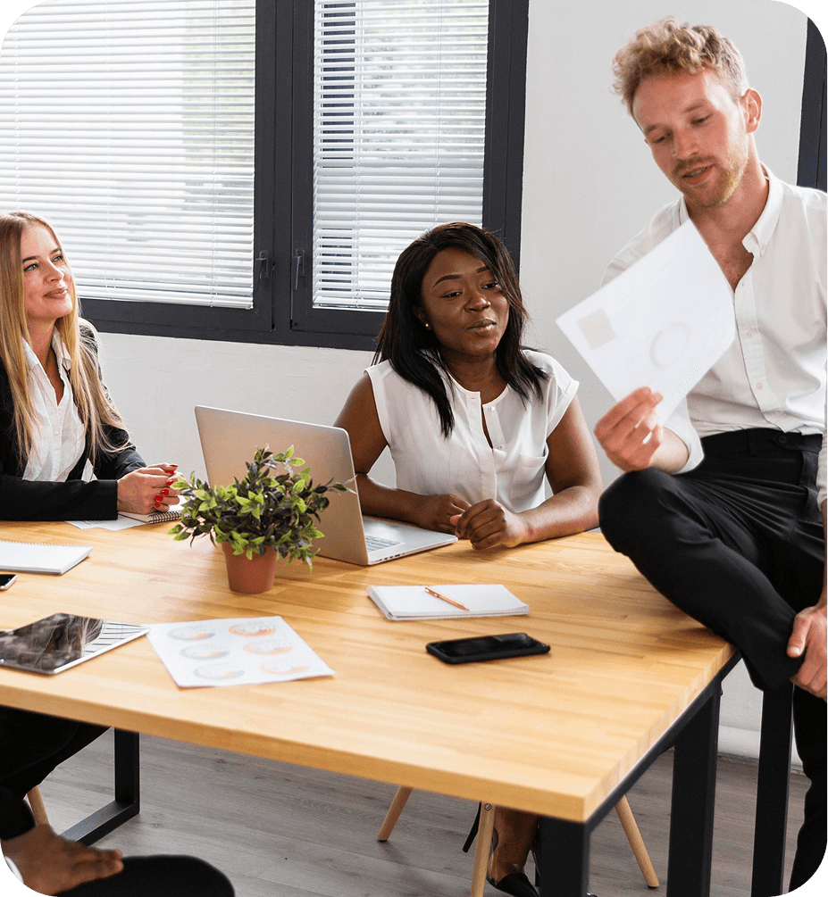 Group of coworkers celebrating together